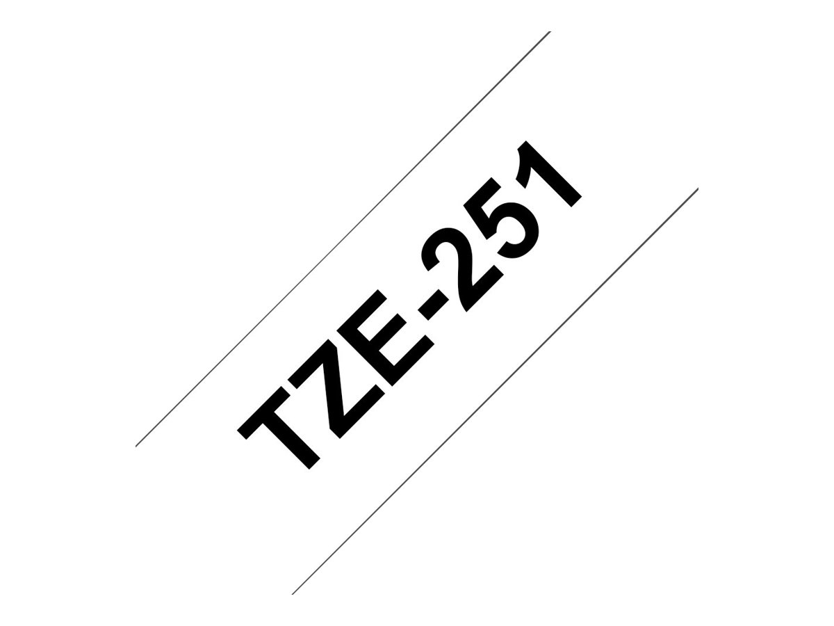 Brother TZe-251 - Standard-Klebstoff - Schwarz auf Weiß - Rolle (2,4 cm x 8 m)