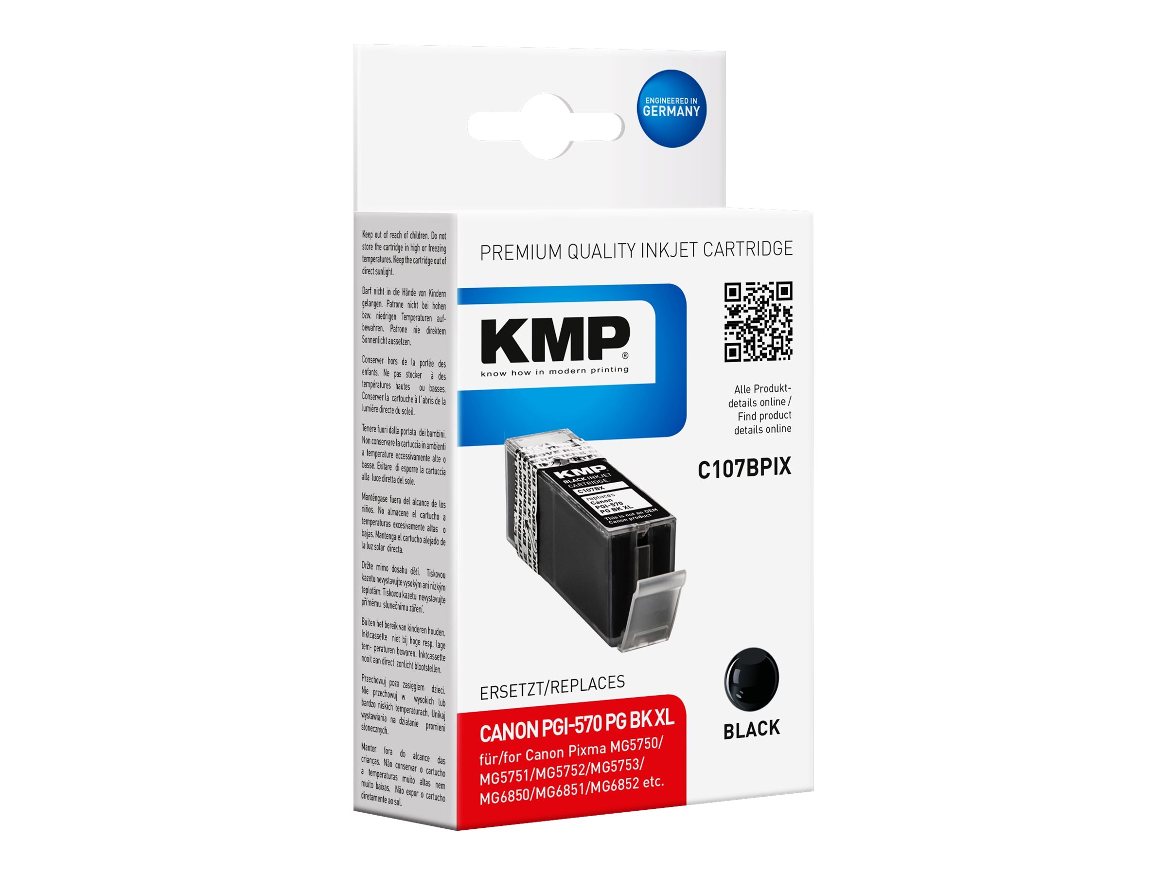 KMP C107BPIX - 22 ml - Hohe Ergiebigkeit - Schwarz
