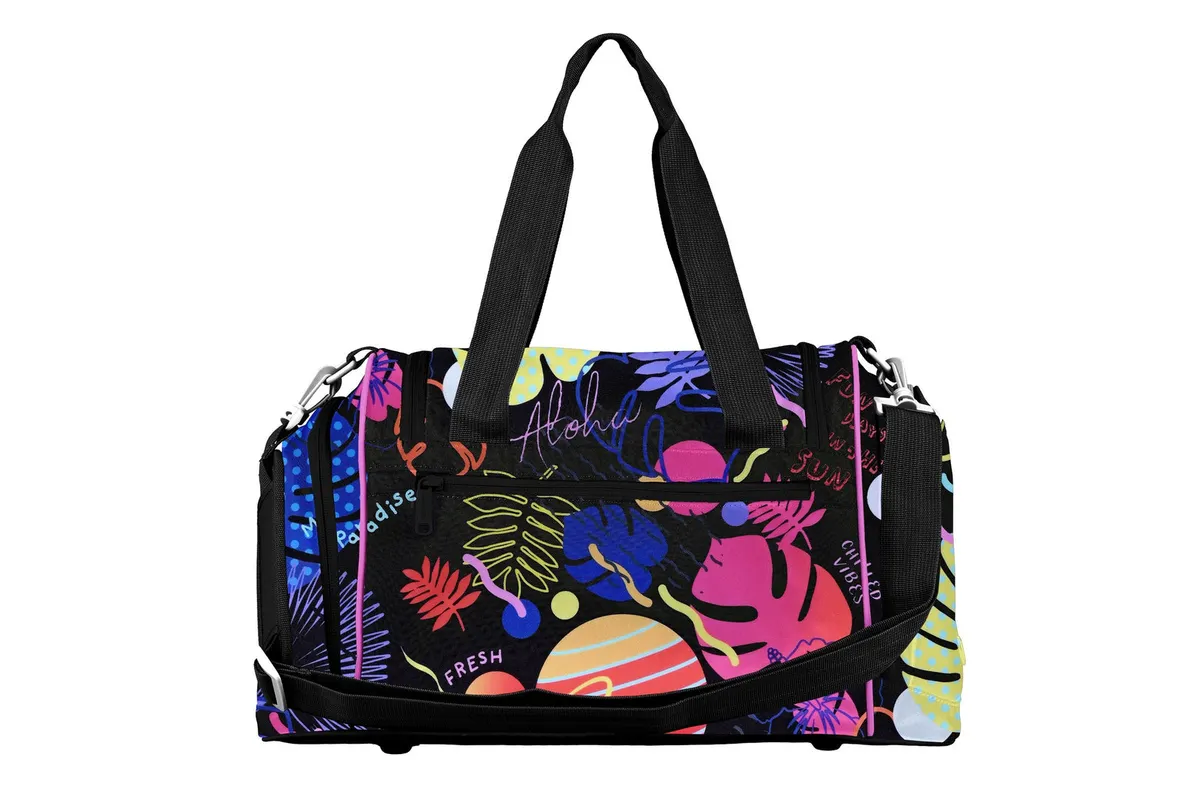 Disney Stitch Black | Sporttasche | Nassfach | Schuhfach | verstellbarer Umhängegurt