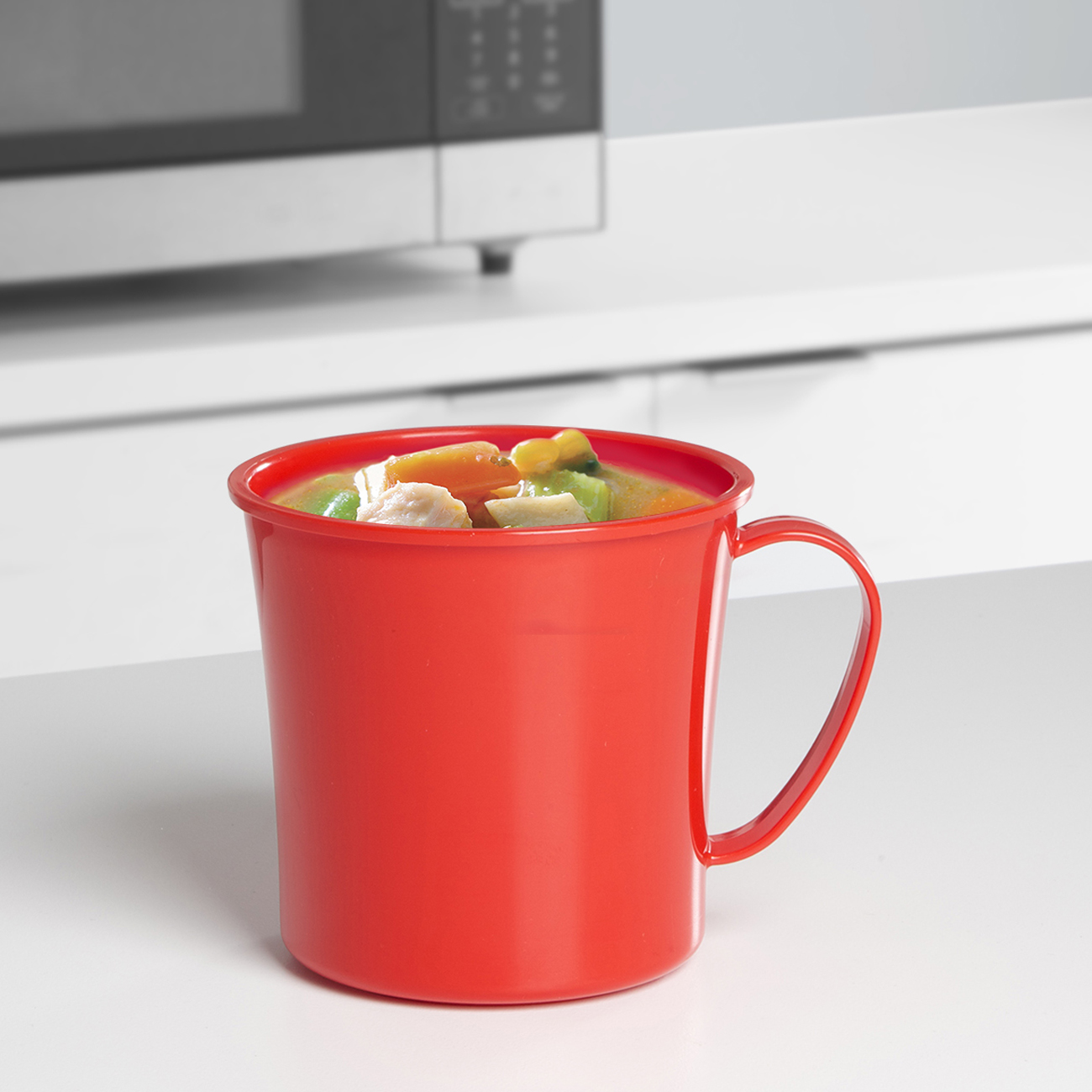 sistema | Mikrowellen-Suppentasse mit Ventil | 656 ml | rot