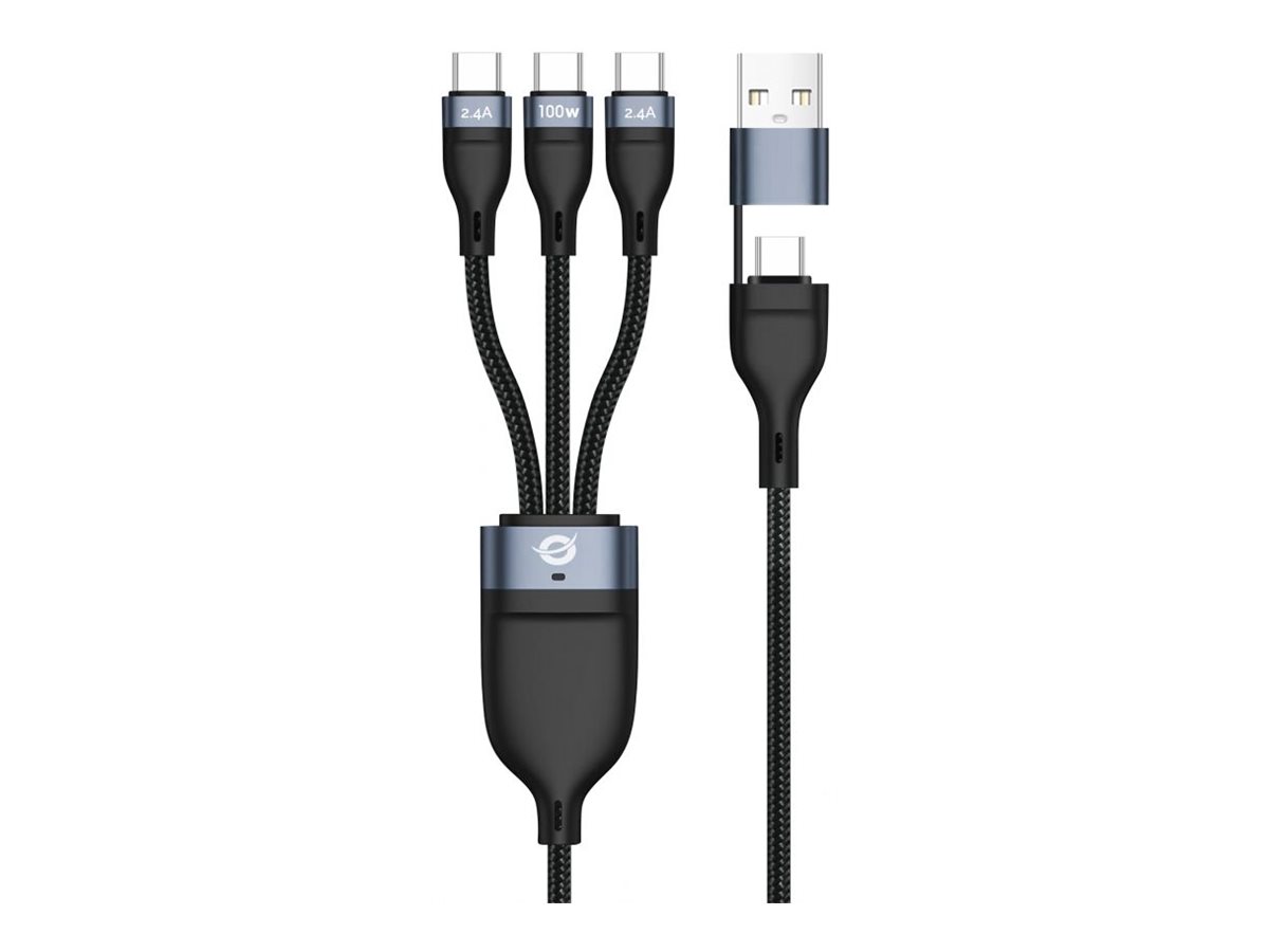 CONCEPTRONIC Kabel USB-C/-A3.0->C/MicroB/+   480Mbs 1.50m sw