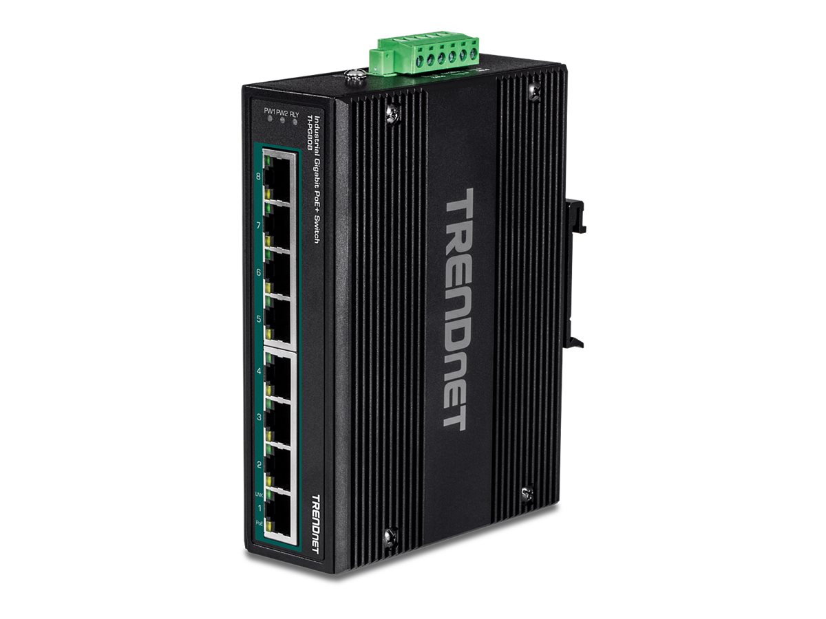 Industrie Switch  8 Port Gbit PoE+ DIN-Rail(24-56V)