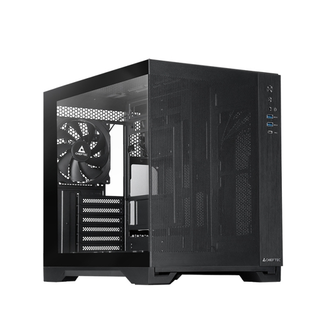 Visio Air GM-30B-M-OP | ATX Dual-Chamber | Mesh & Tempered Glass | 3x 140-mm-PWM | USB-C 10 Gbit/s