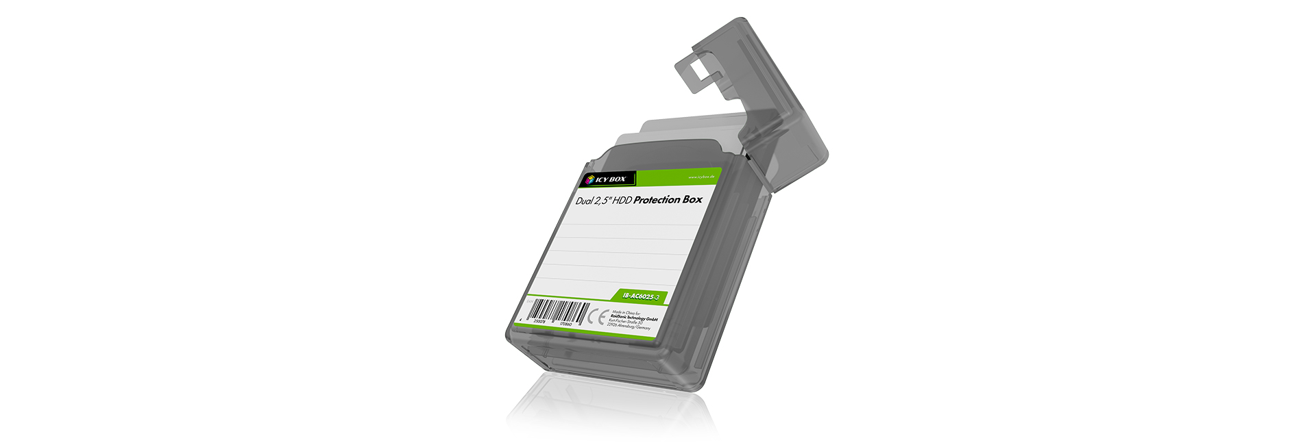 ICY BOX | Dual 2,5" HDD/SSD Box, transparent, drei Farben (grün, grau, weiß) | 3 Colour-2