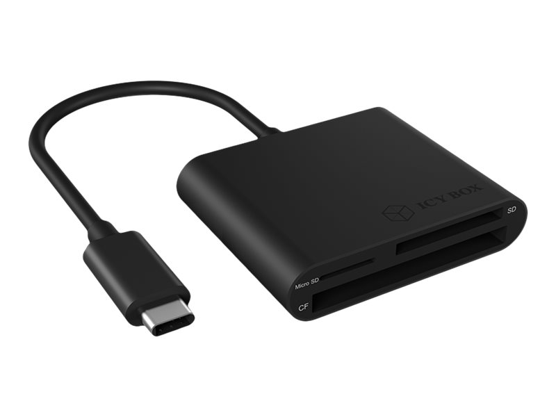 ICY BOX | USB 3.2 Gen 1 Card Reader (CF, SD, microSD), Type-C® Hostanschluss | black