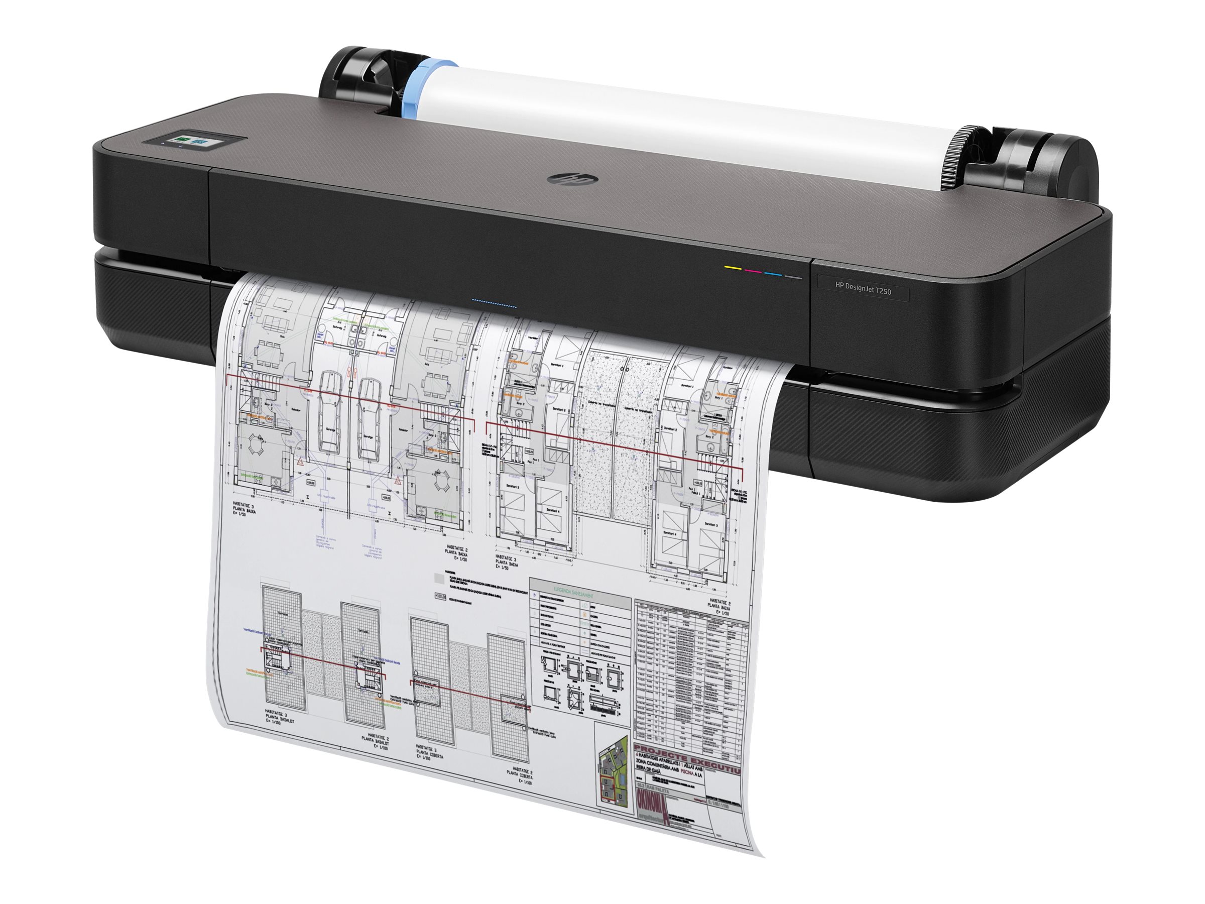 HP DesignJet T250 - 610 mm (24") Großformatdrucker - Farbe - Tintenstrahl - A1, ANSI D - 2400 x 1200 dpi - bis zu 0.5 Min./Seite (einfarbig)/
