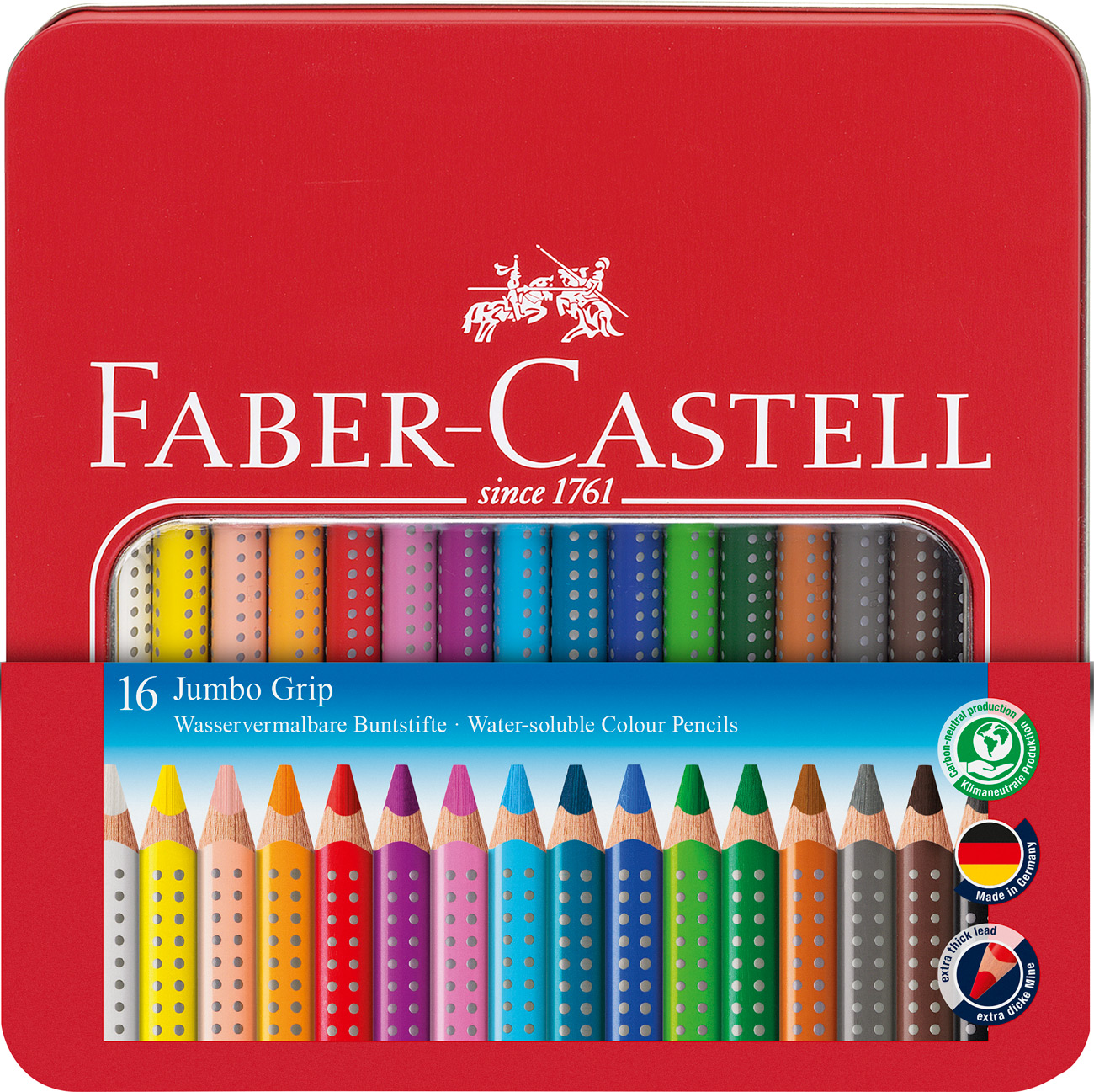 FABER-CASTELL Buntstift Jumbo Grip 16er Metalletui