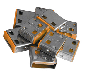 Lindy | USB Typ A Port Schloss (ohne Schlüssel) - 10 Stück, Orange