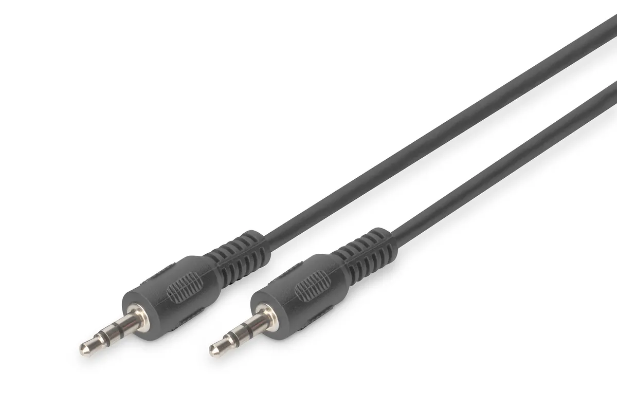 AK-510100-025-S | Stereo Audiokabel 2,5 m | 3,5 mm Klinke Stecker/Stecker | Schwarz