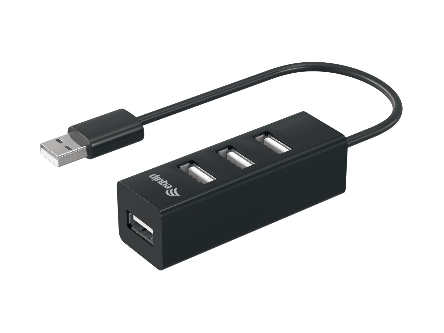equip USB-Hub USB 2.0 St -  4x Bu 0.15cm 480Mbps schwarz