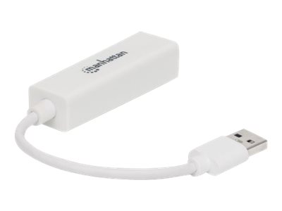 Manhattan USB-A Gigabit Network Adapter, White, 10/100/1000 Mbps Network, USB 3.0, Equivalent to Startech USB31000SW, Ethernet, RJ45, Three Year Warranty, Blister