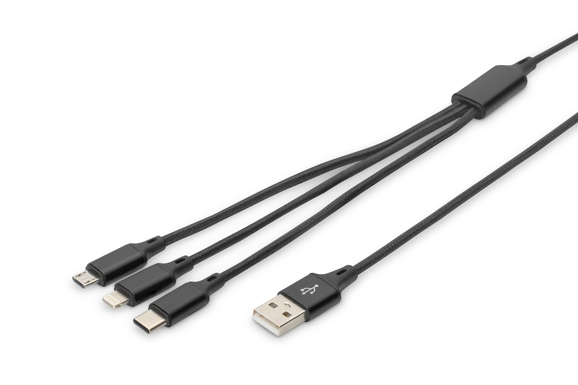 LAK 3in1 USBA+Lightning+MicroUSB->USBC 1m schwarz