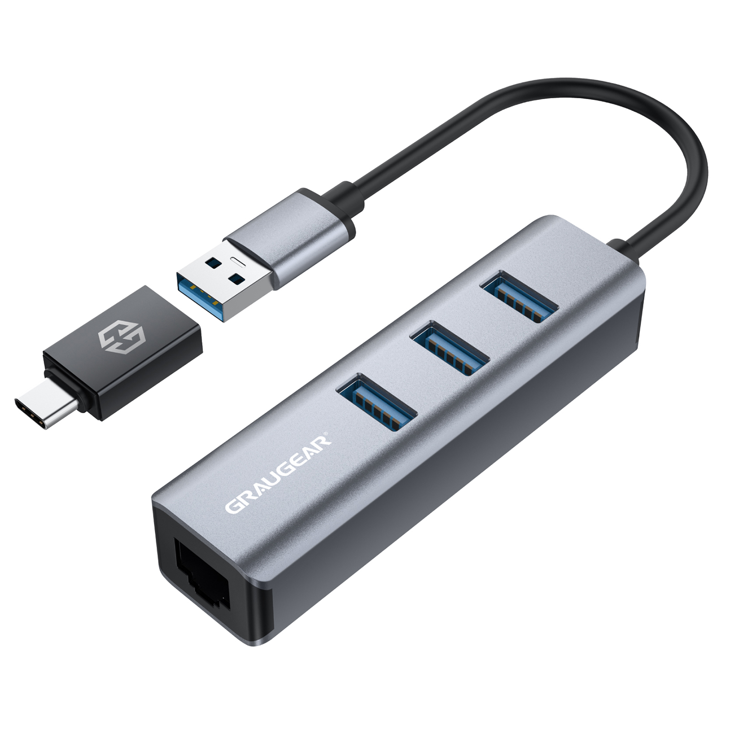 USB-HUB 3-Ports Type-A 3.0 + Gbit LAN