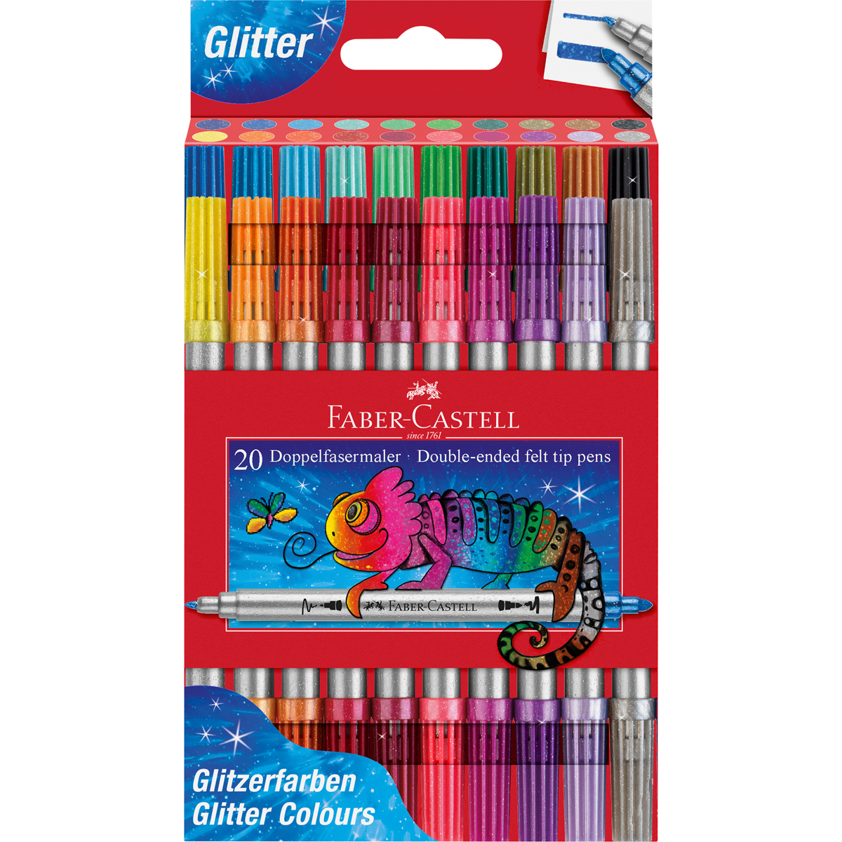 Doppelfasermaler Glitzer 20er Etui