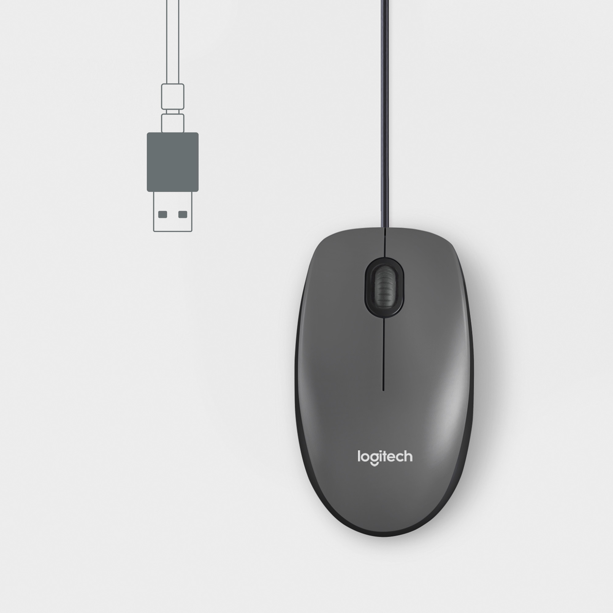 Logitech M100 - Maus - Full-Size - rechts- und linkshändig