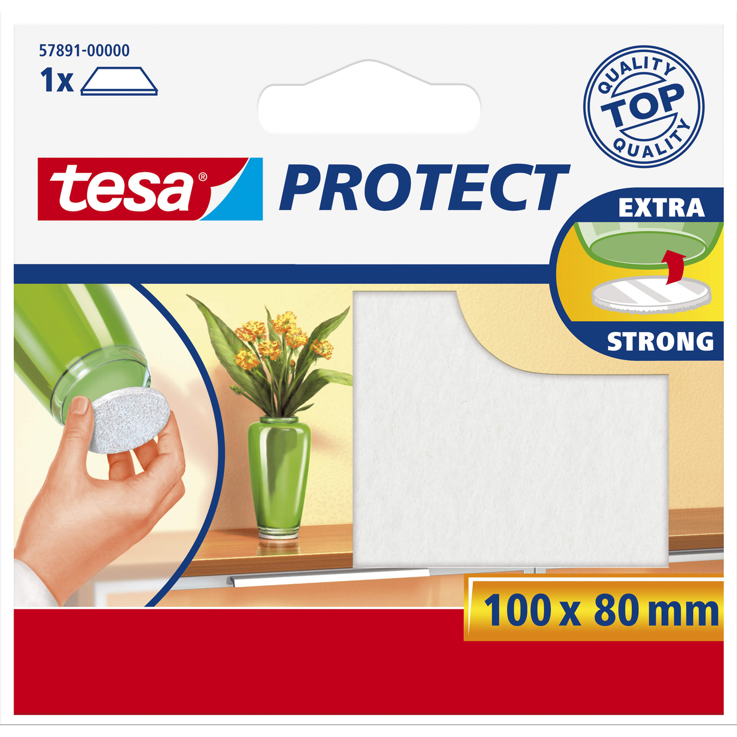 Protect Filzgleiter rechteckig 100 x 80mm weiß