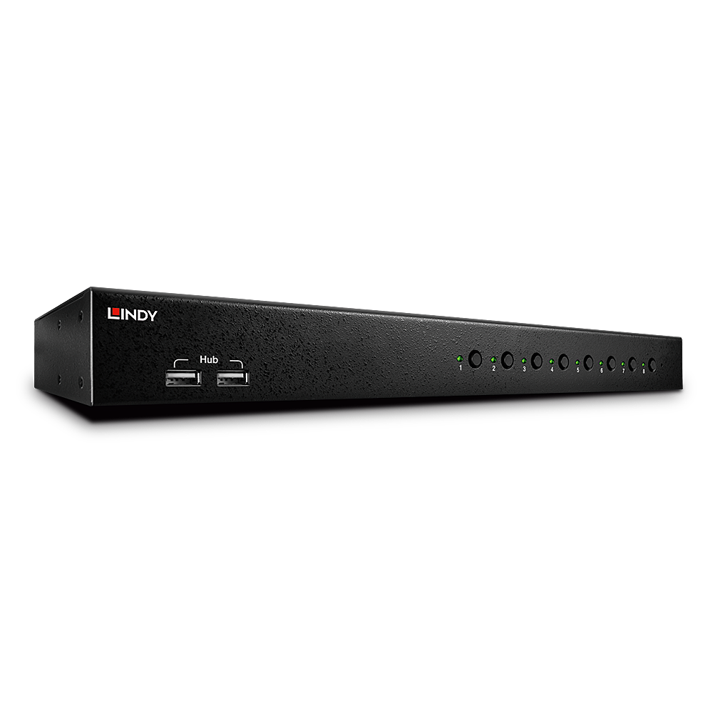 Lindy | 8 Port DVI-I Single Link, USB 2.0 & Audio KVM Switch