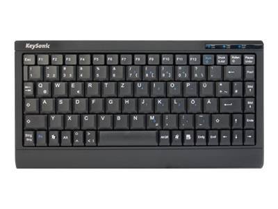 KEYSONIC | Tastatur, Mini, SoftSkin, PS/2-USB-Combo, US | black