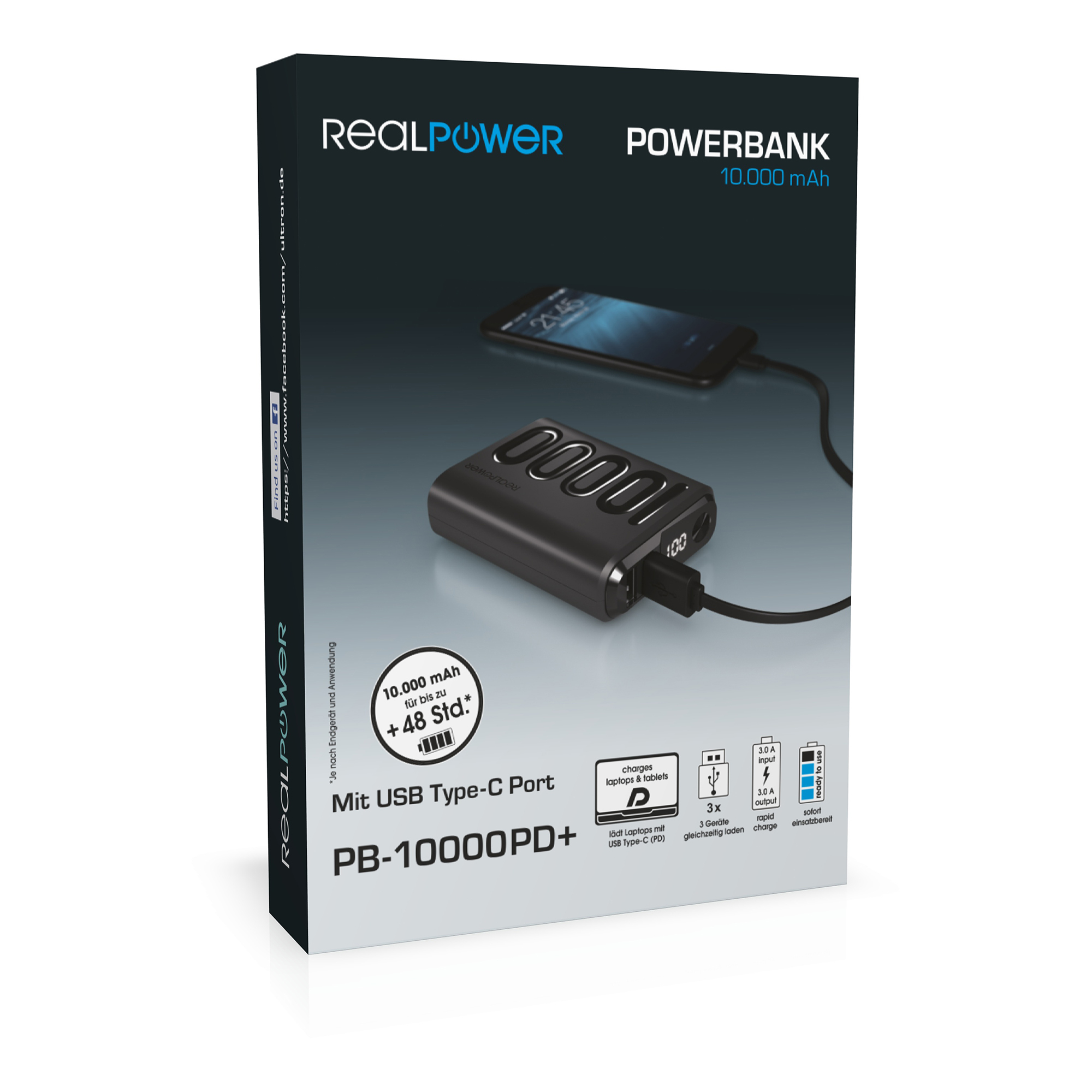 RealPower Powerbank PB-10000 PD black