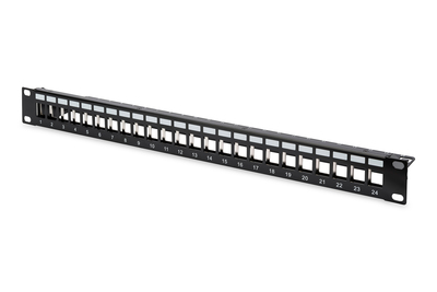 Patchpanel 1HE 24-Port Modular Patchpanel schwarz