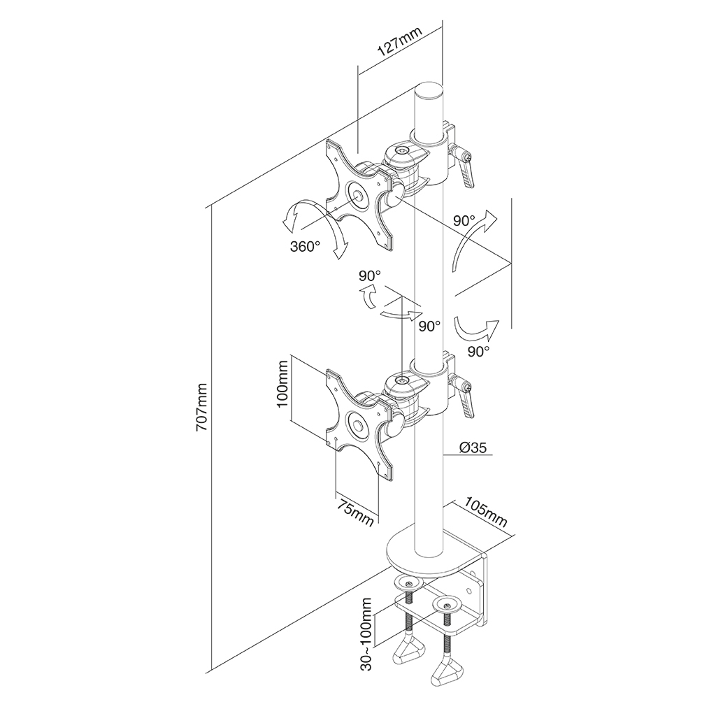 Neomounts by Newstar | TIS 10"-27" 2TFT 2Gelenke schw. Max.12kg