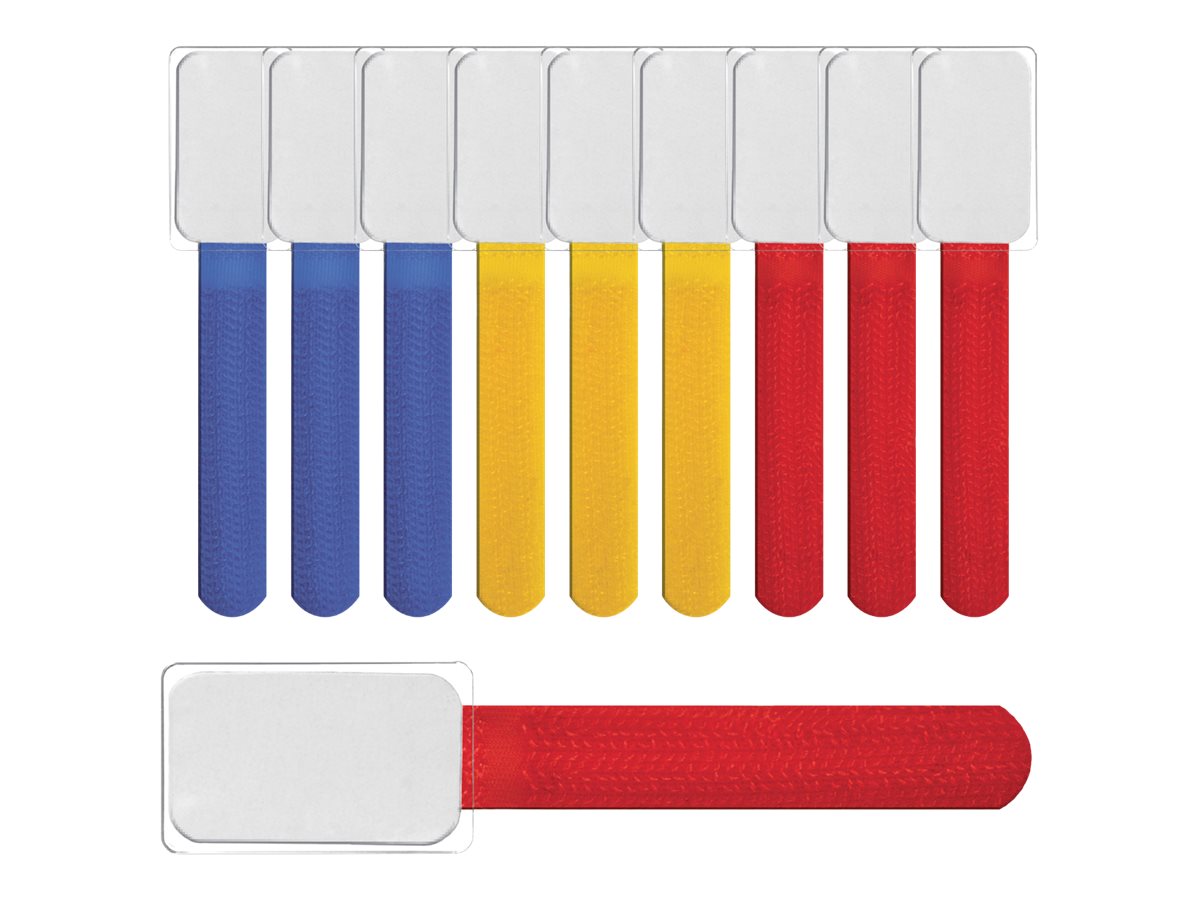 Label-the-cable LTC MINI TAGS - Draht-/Kabel-Marker - 9 cm - Blau, Gelb, Rot (Packung mit 10)