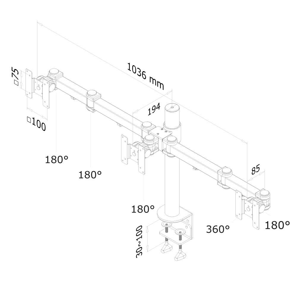 Neomounts by Newstar | TIS 10"-21" 3TFT 7Gelenke schw. Max.18kg