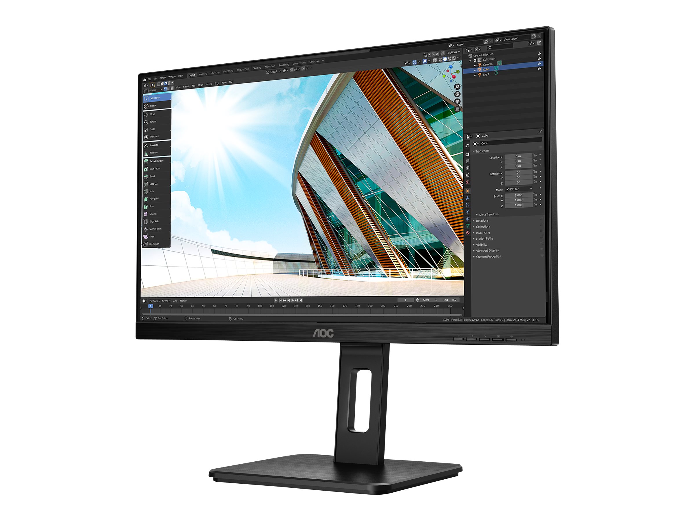 AOC U27P2CA - LED-Monitor - 68.6 cm (27") - 3840 x 2160 4K @ 60 Hz