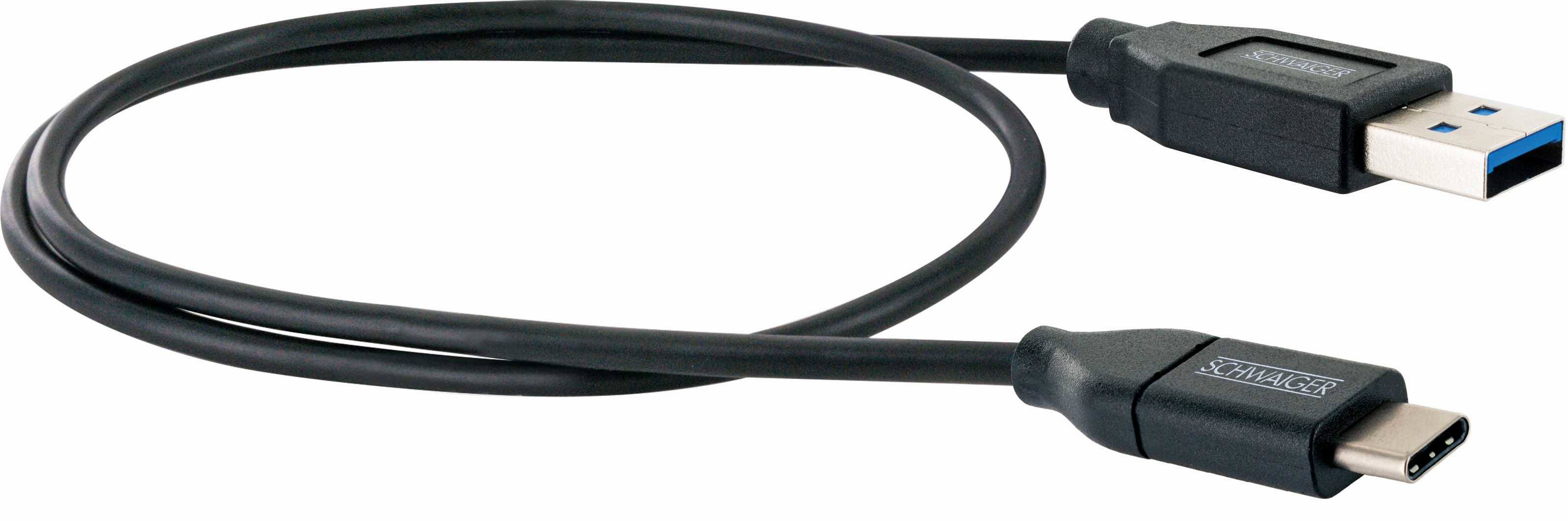 Schwaiger | USB-Kabel 3.0 St. A->3.1 TypC 0,15m schwarz