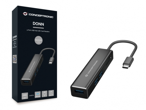Conceptronic DONN08B - Hub - 3 x SuperSpeed USB 3.0