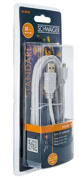 Schwaiger | USB-Kabel 2.0 St. A->2.0 Micro B 2,00m weiß