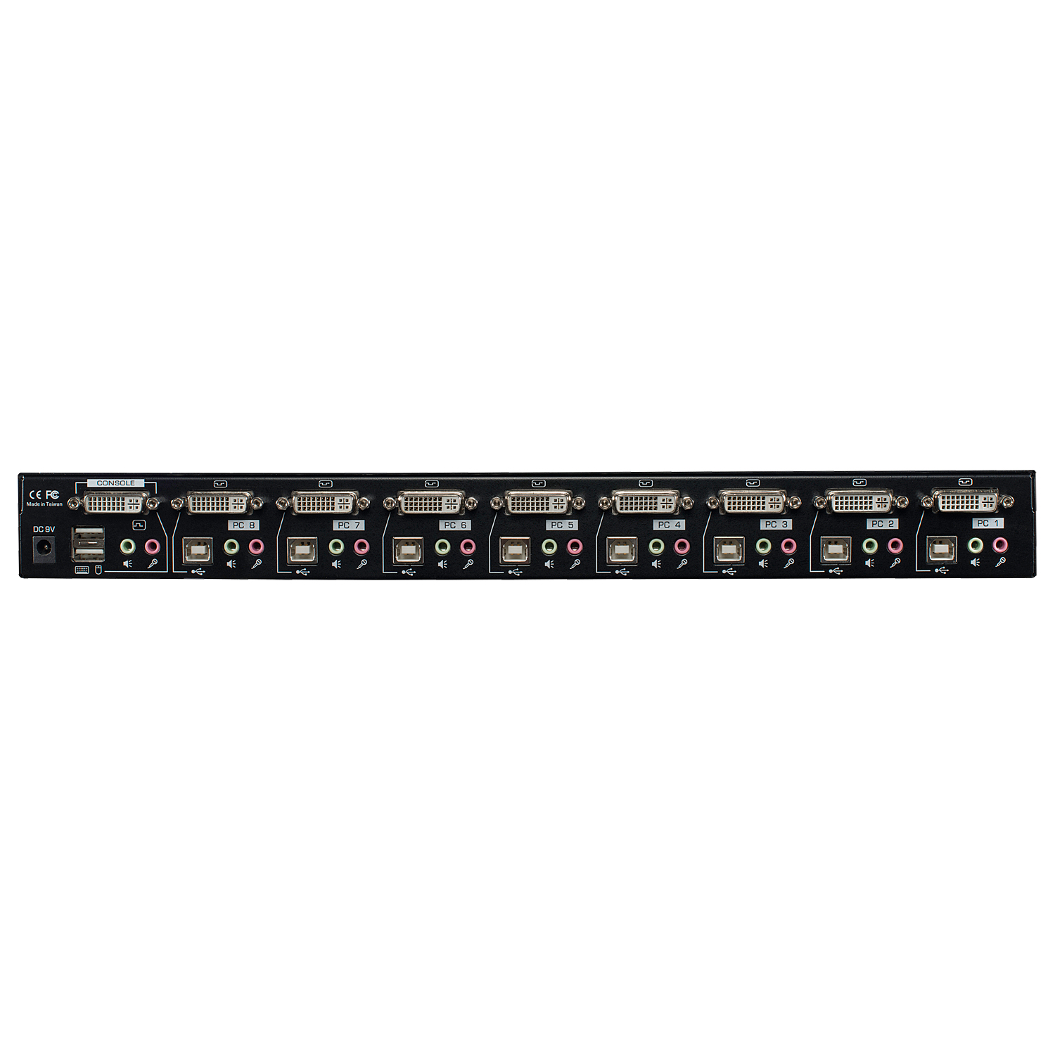 Lindy | 8 Port DVI-I Single Link, USB 2.0 & Audio KVM Switch