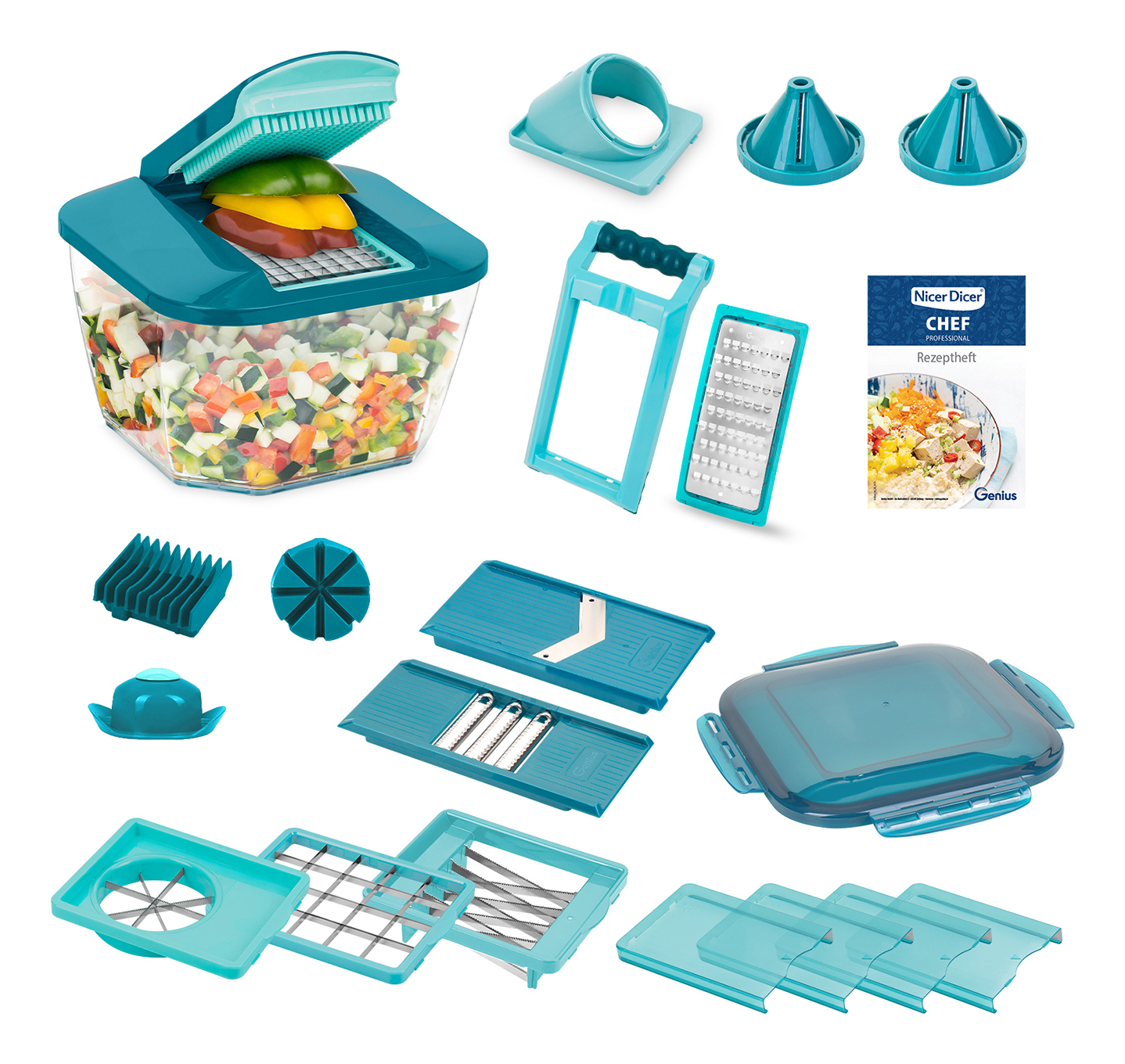 Nicer Dicer Chef Professional Set 23-tlg. dark petrol