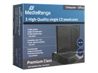 MEDIARANGE Retail-Pack CD-Jewelcases single - Behälter CD-Aufbewahrung - Kapazität: 1 CD/DVD - Schwarz, durchsichtig (Packung mit 5)