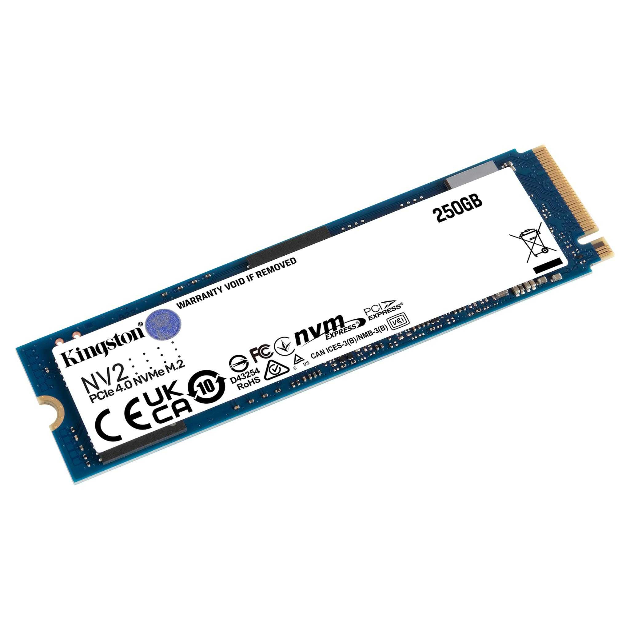 Kingston 250 GB SSD Kingston NV2 M.2 2280 PCIe 4.0 NVMe[R3000/W1300] - Solid State Disk - NVMe