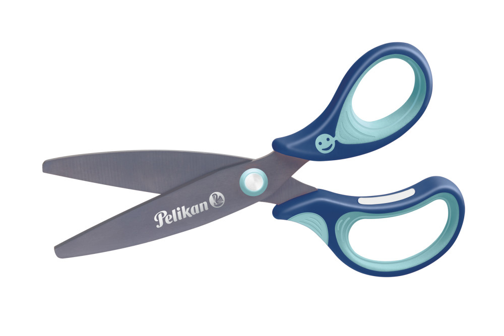 Pelikan | griffix Schulschere SC1BRR blau rechts rund 1 St. auf Blisterkarte