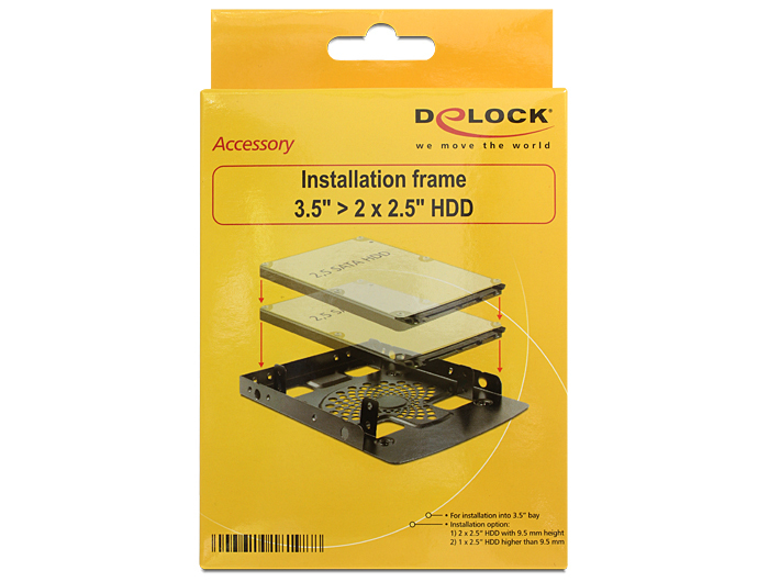 Delock Installation frame 3.5?   2 x 2.5? HDD - Laufwerksschachtadapter - 3,5" auf 2,5" (8.9 cm to 6.4 cm)