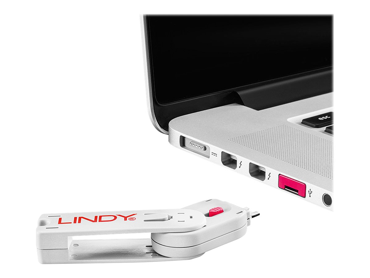 Lindy | USB Typ A Port Schlüssel mit 4 Schlössern, Pink