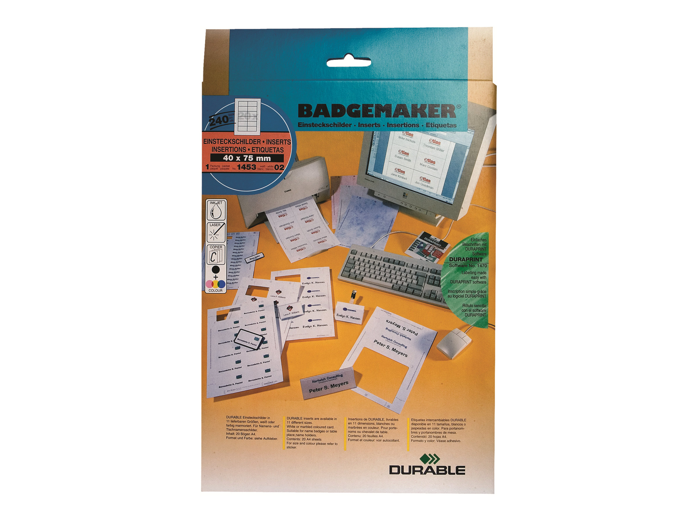 Einsteckschilder Badgemaker – 40 x 75 mm