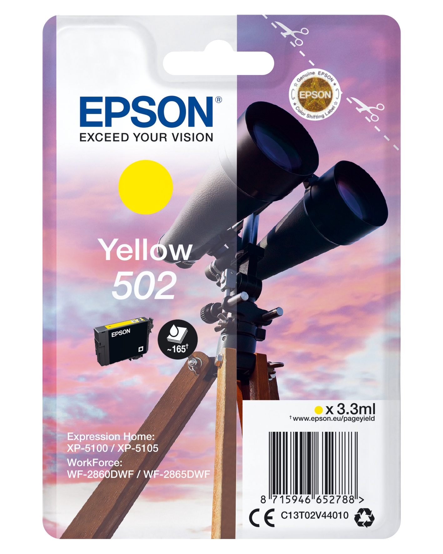 Epson 502 - 3.3 ml - Gelb - Original - Blisterverpackung
