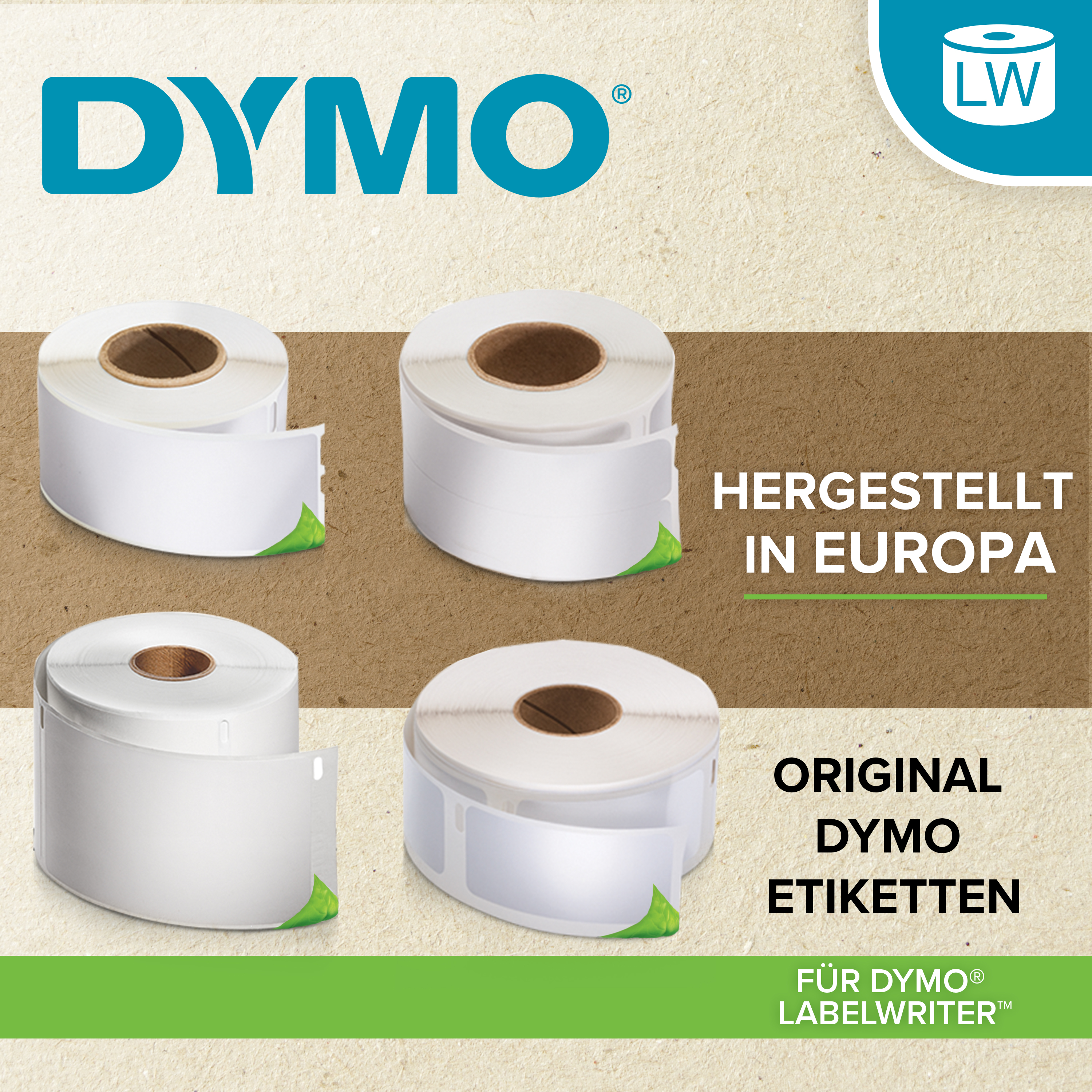 DYMO | Original Etikett für LabelWriter | Adressen | weiß | permanent haftend | 2 x 260 Etiketten | 36 x 89 mm