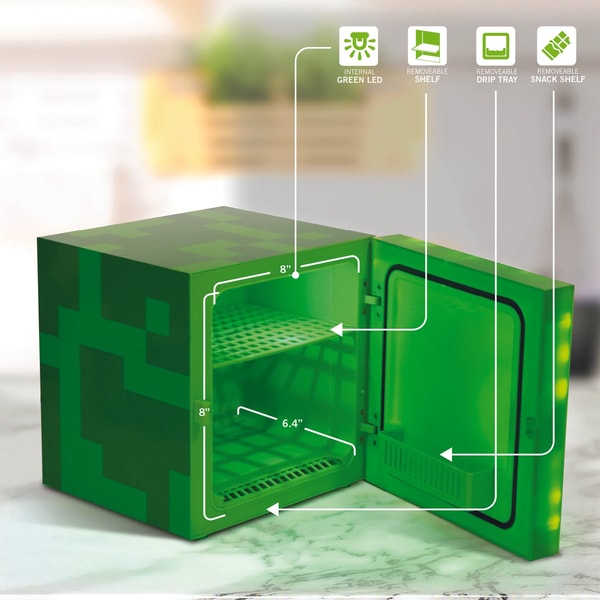 Ukonic | Mini-Kühlschrank Minecraft Creeper Block 6,7L