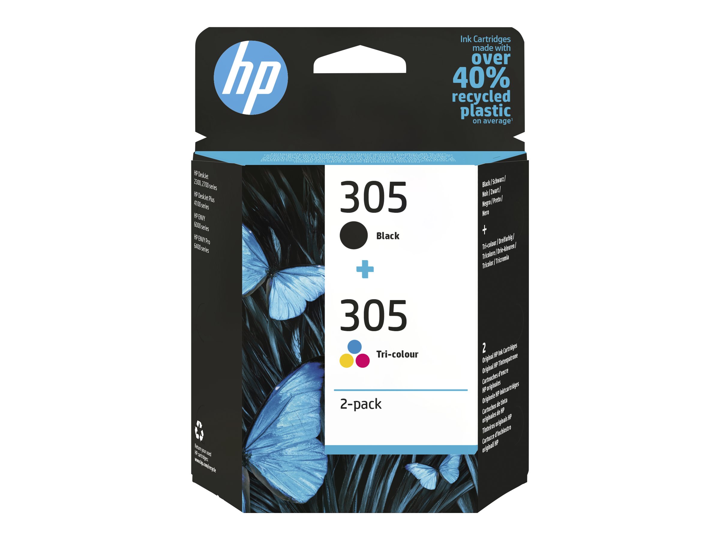 HP 305 - 2er-Pack - Schwarz, Farbe (Cyan, Magenta, Gelb)