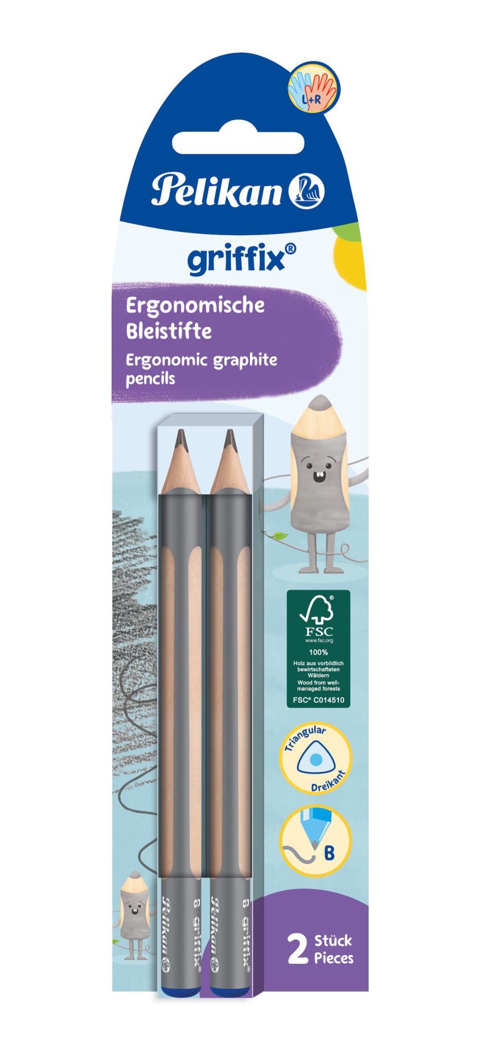 Bleistifte griffix B/2/B 2 Stück Faltschachtel
