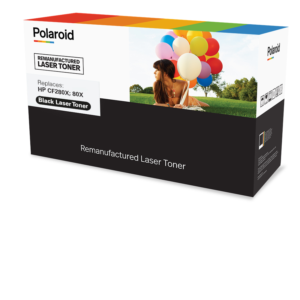 Polaroid Schwarz - kompatibel - Box - wiederaufbereitet - Tonerpatrone (Alternative zu: HP 80X)