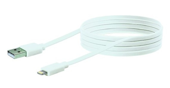 Schwaiger | USB Kabel 2.0 Apple Lightning 2,0m Flachkabel weiß
