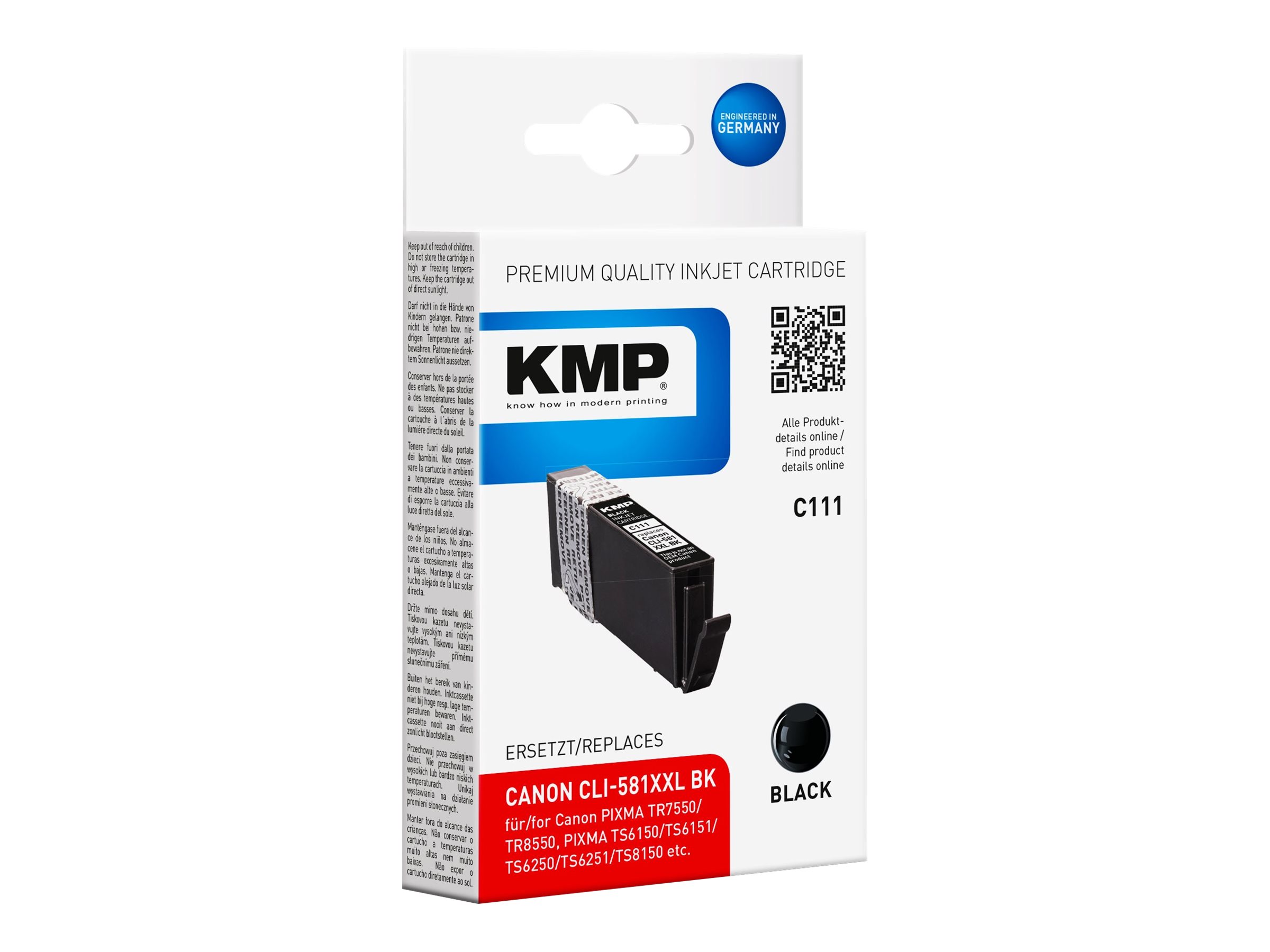 KMP C111 - 9.8 ml - Schwarz - kompatibel - Tintenbehälter (Alternative zu: Canon CLI-581BKXXL)