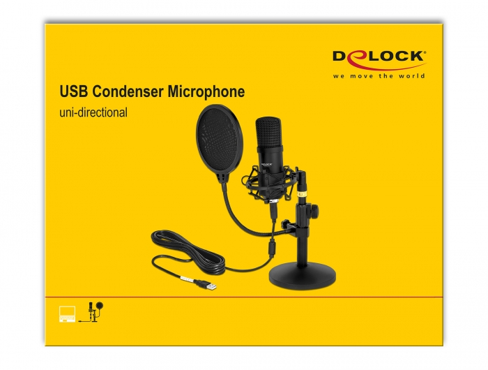 Delock - Professional  - USB Kondensator Mikrofon - Kabelgebunden