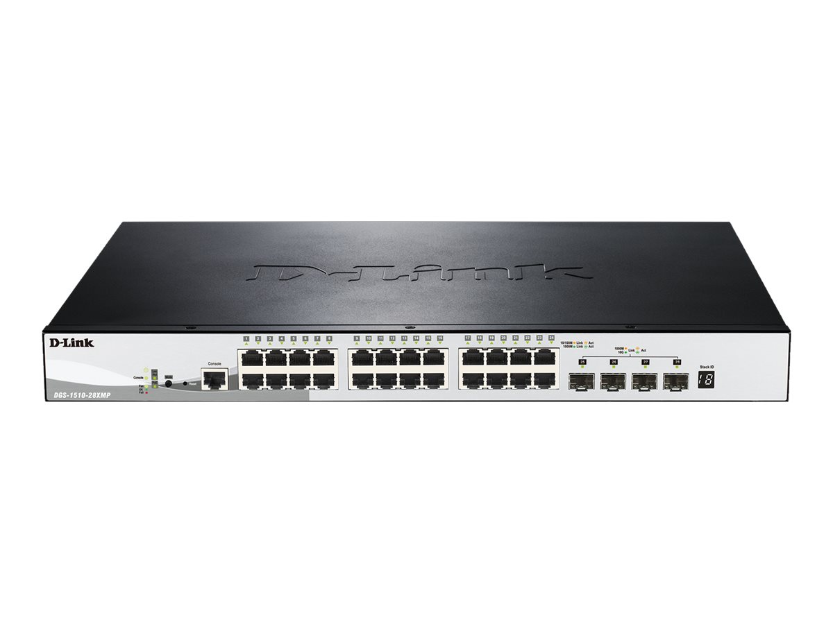 D-Link SmartPro DGS-1510-28XMP - Switch - L3 - managed - 24 x 10/100/1000 (PoE+)