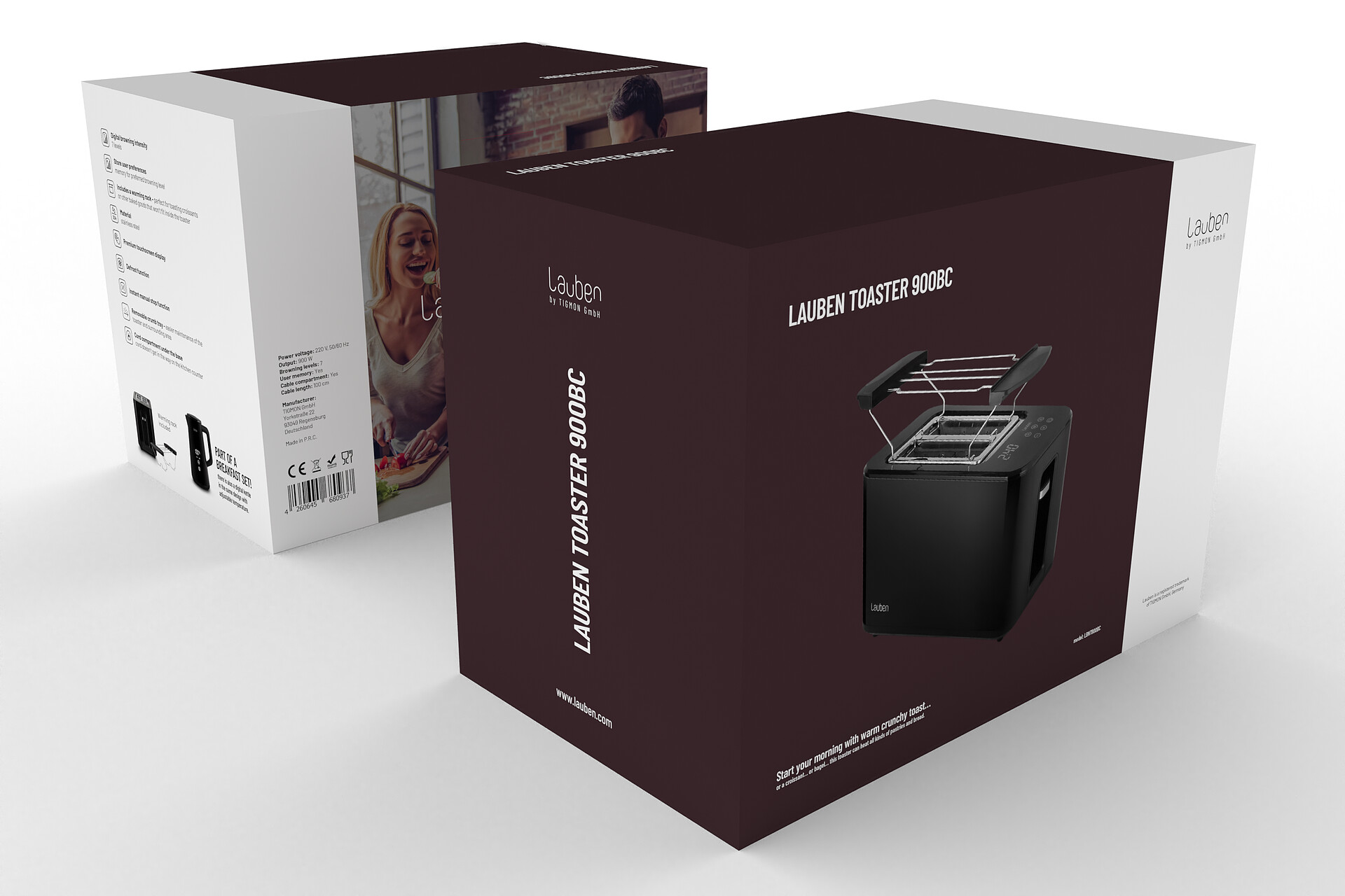 Lauben | Toaster | 900BC | 2Toasts | 900W | schwarz retail